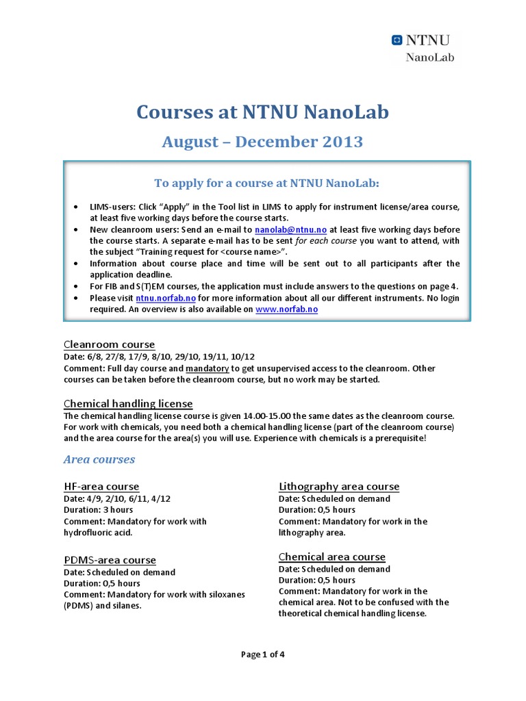 NTNU NanoLab | PDF