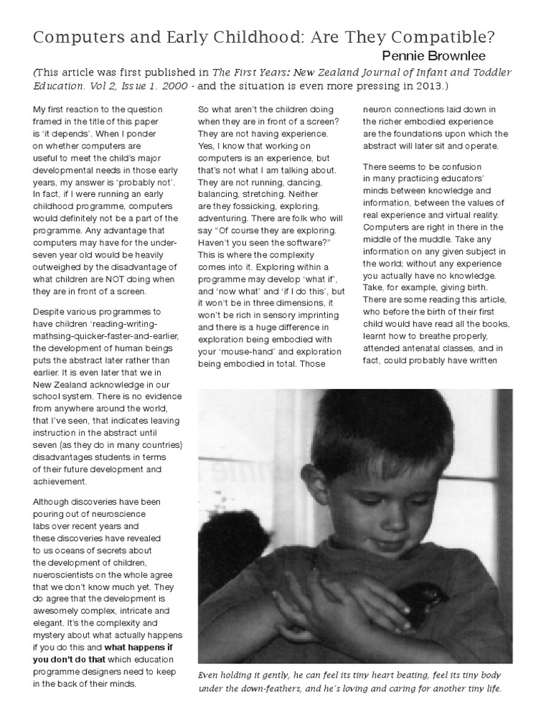 Early Childhood and Computers | PDF | Child Development | Relationships
