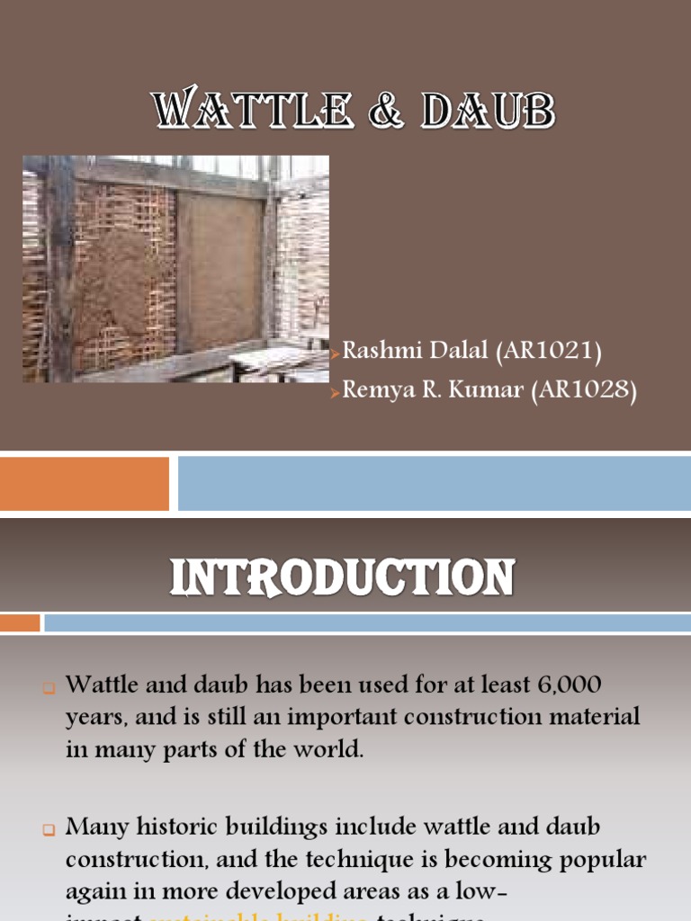 Wattle & Daub | PDF | Building Materials | Lumber