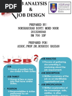 JOB ANALYSIS & JOB DESIGN