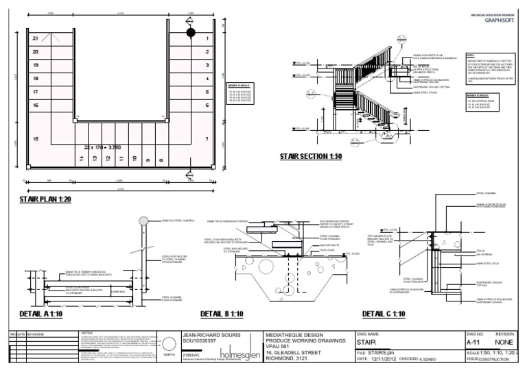 Stair Construction Details and Plans | PDF | Technology & Engineering