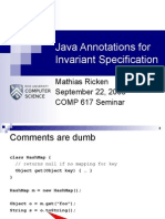 Java Annotations For Invariant Specification