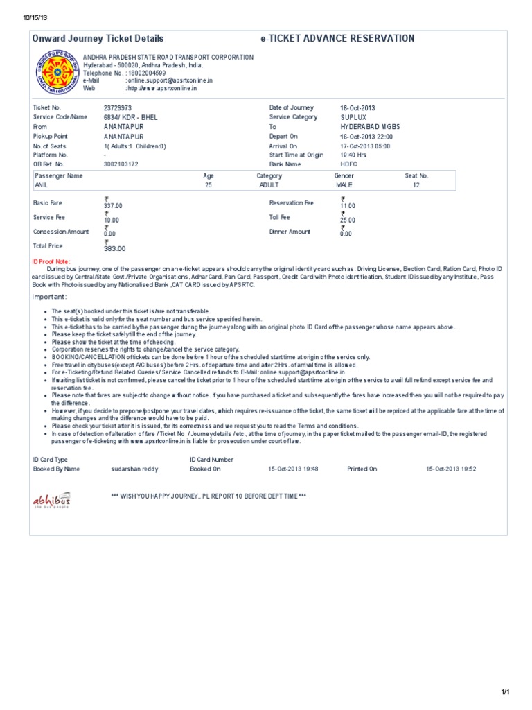Onward Journey Ticket Confirmation | PDF | Identity Document | Ticket ...