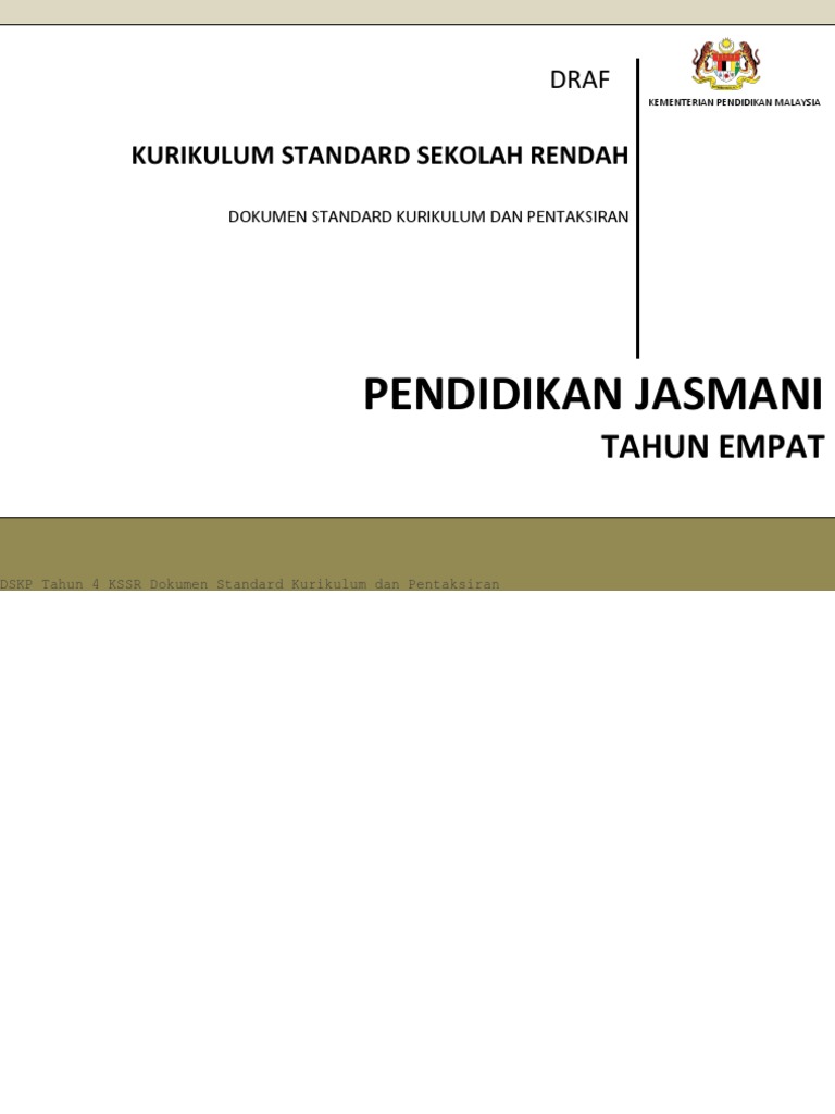Dskp Pendidikan Jasmani Tahun 4