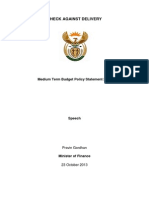 Check Against Delivery: Medium Term Budget Policy Statement 2013