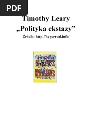 Timothy Leary Polityka Ekstazy