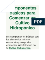 Componentes básicos hidroponía