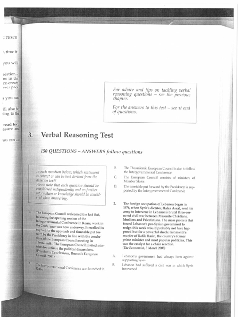 Eu Tests VERBAL PDF | PDF | Home & Garden