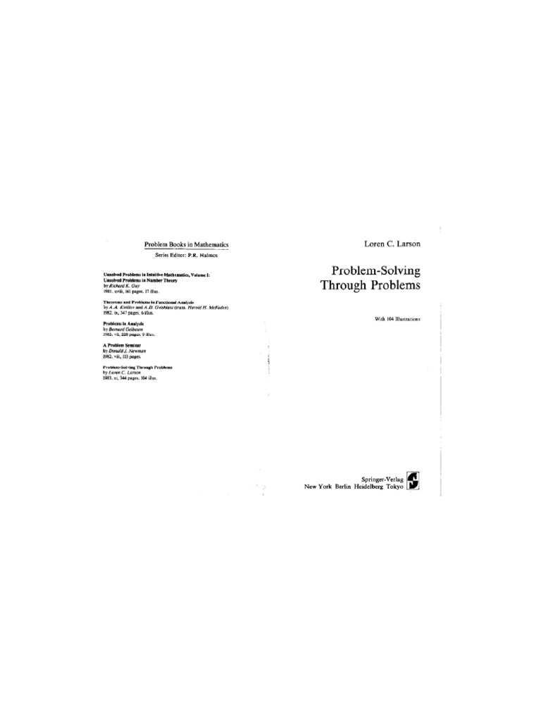 For Math Olympiad Larson - Problem Solving Through Problems | PDF