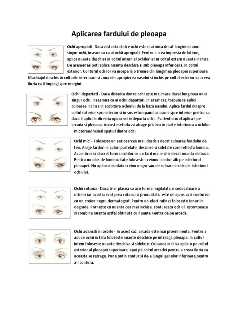 Aplicarea Fardului de Pleoapa | PDF