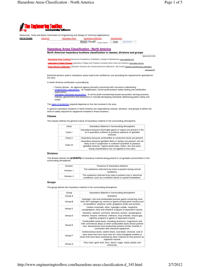 Article API RP 500 - North America | PDF | Gases | Physical Sciences