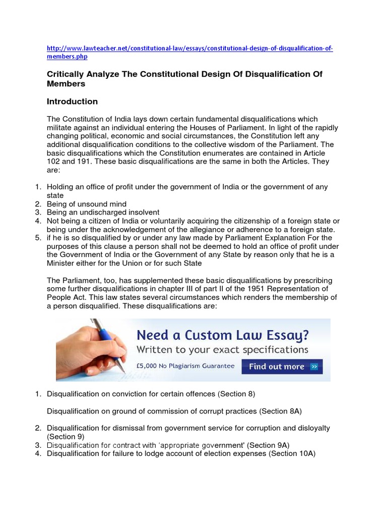 Constitutional Disqualifications Explained | PDF | Judiciaries ...