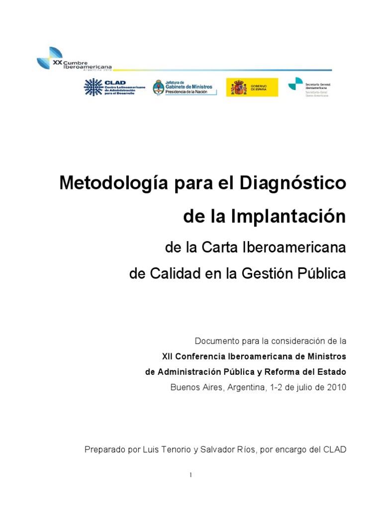 Metodologia para el diagnostico de la implantación de la 