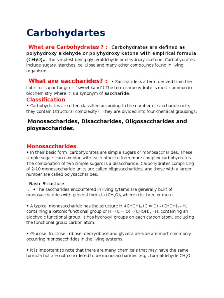 Carbohydartes Carbohydrates Polysaccharide