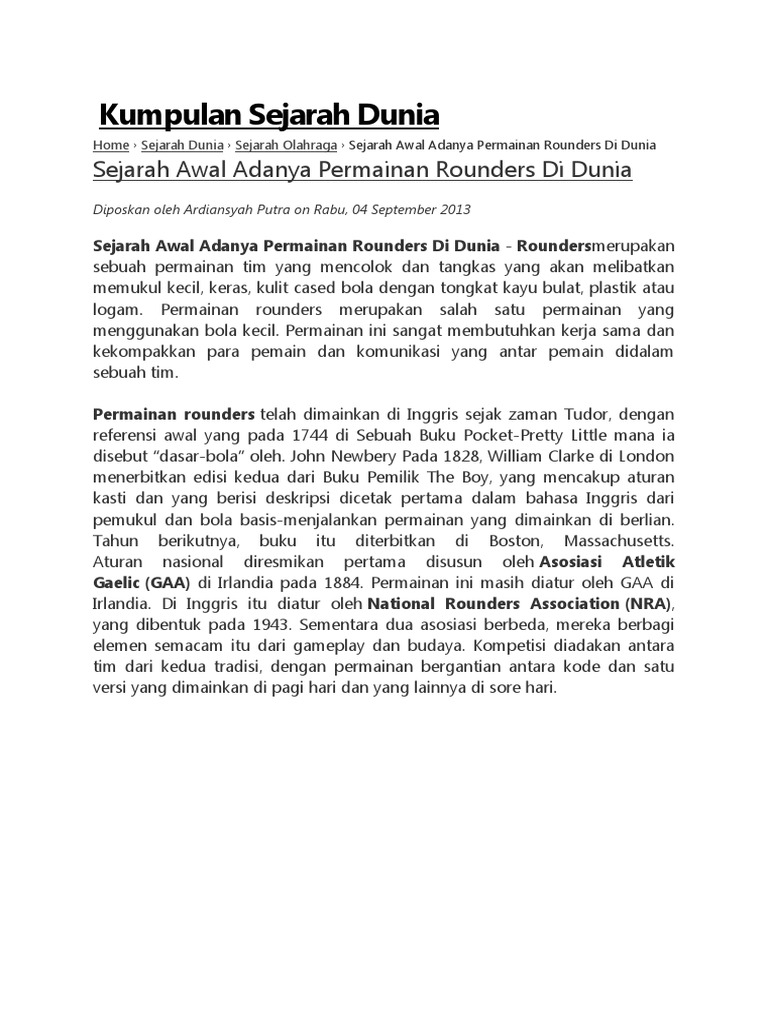 Cara Mematikan Lawan Dalam Permainan Rounders - Berbagai ...