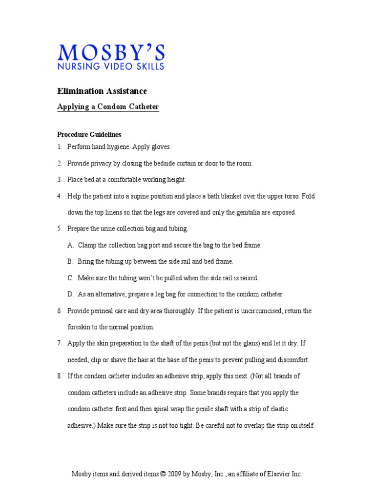 Applying a Condom Catheter: Guidelines | PDF | Penis | Condom