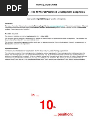Part 1 Of The Gpdo The 10 Worst Permitted Development Loopholes