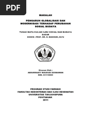 Pengaruh Globalisasi Dan Modernisasi Terhadap Perubahan Sosi