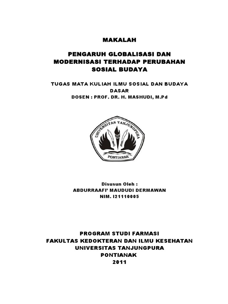 Pengaruh Globalisasi Dan Modernisasi Terhadap Perubahan Sosi