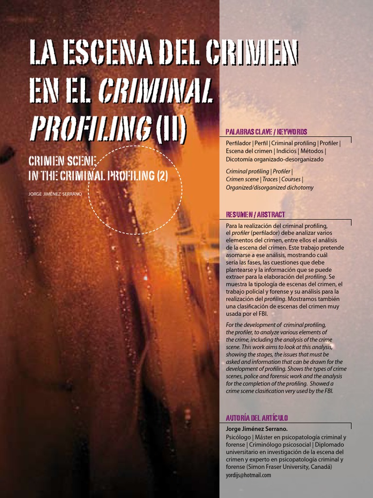Análisis de la Escena del Crimen | PDF | Delito | Criminología