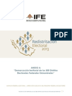 Anexo A "Demarcación Territorial de Los 300 Distritos Electorales Federales Uninominales"