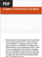 Chapter 4 Constants & Variables