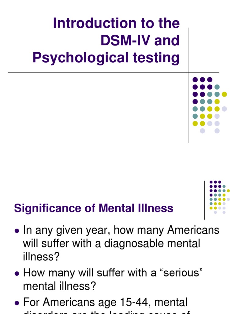 DSM-IV Overview and Mental Health Assessment | PDF | Diagnostic And ...