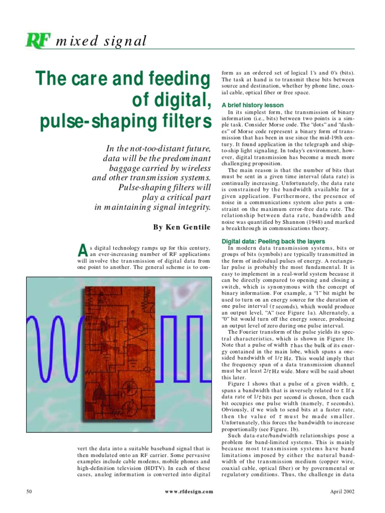 The Care and Feeding of Digital, PulseShaping Filters Mixed Signal