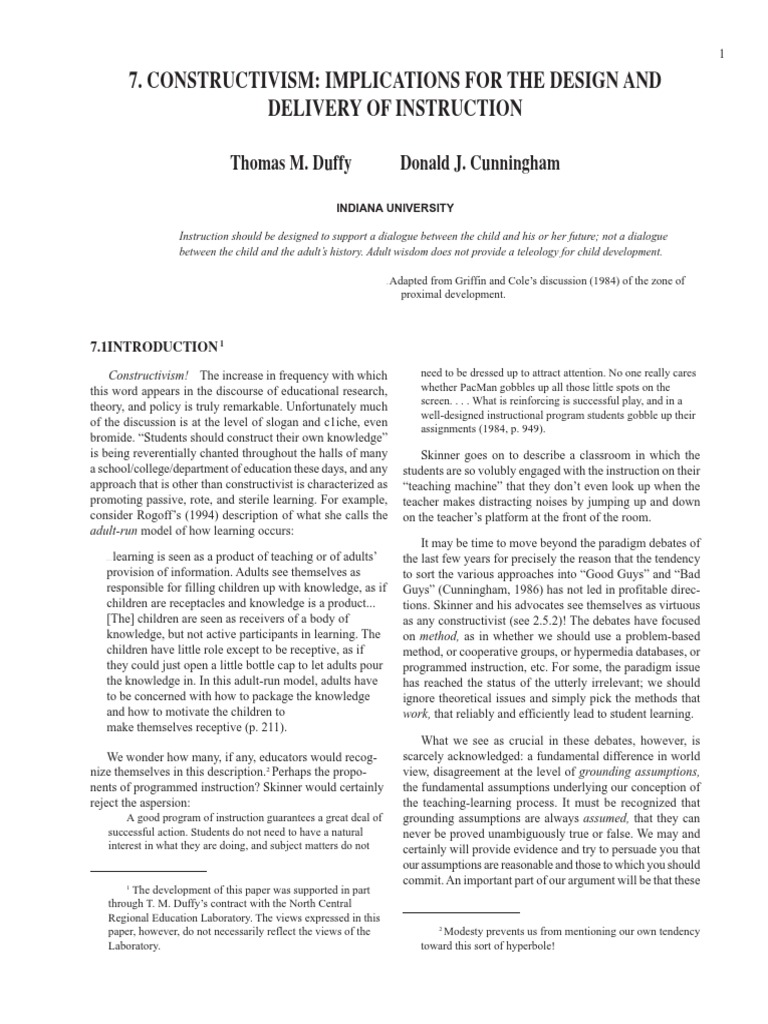 Constructivism in Education: A Critical Overview | PDF | Constructivism ...