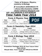 Advanced Science Tutor Timetable & Promotions