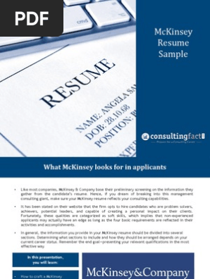McKinsey Resume Sample