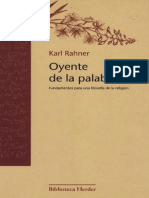 Oyente de La Palabra. Rahner.