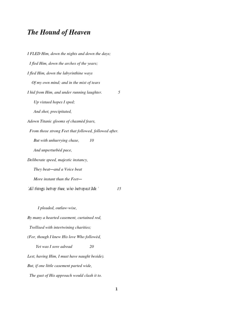 The Hound of Heaven PDF Thou