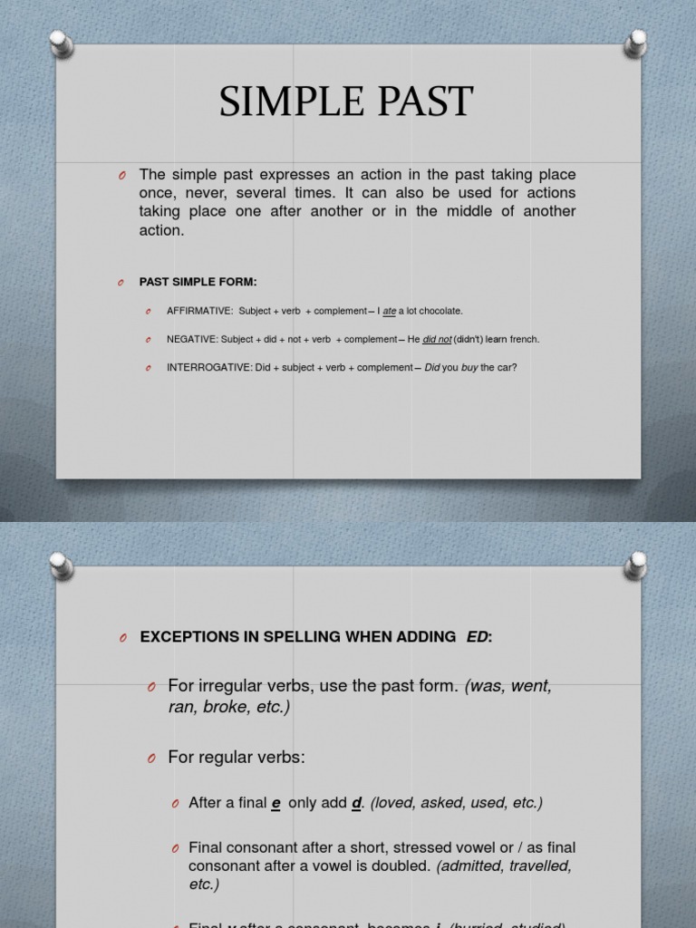 Simple Past Tense Guide | PDF