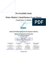 Pre-Feasibility Study Prime Minister's Small Business Loan Scheme