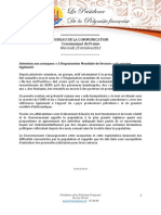 OMS -  Attention aux arnaques :« L’Organisation Mondiale de Secours » n’a aucune légitimité