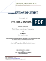 Certificate of Employment PTR Joel B