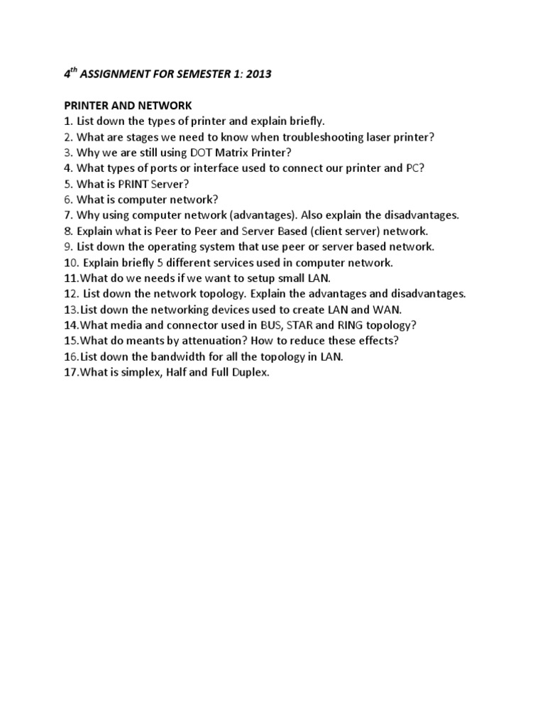 Printer and Network Troubleshooting Guide | PDF