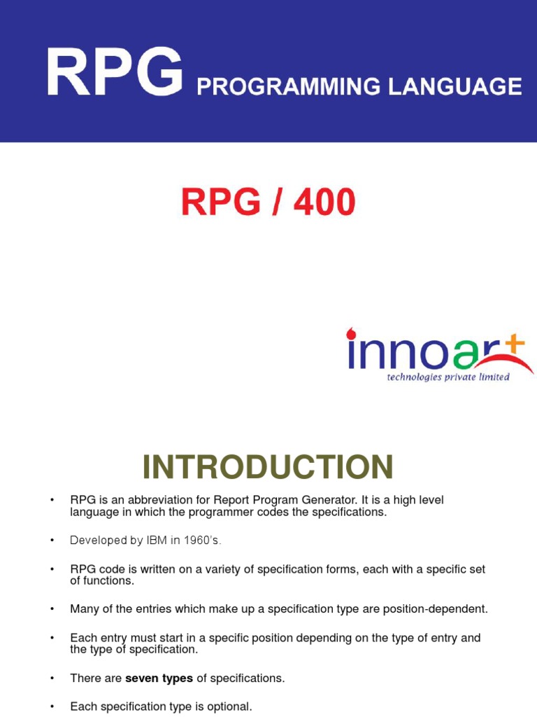 RPG Programming Language_Wipro_V2.pdf | Array Data Type | Control Flow