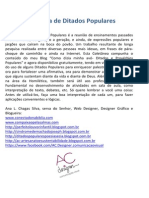 Coletânea de Ditados Populares - Ana Chagas