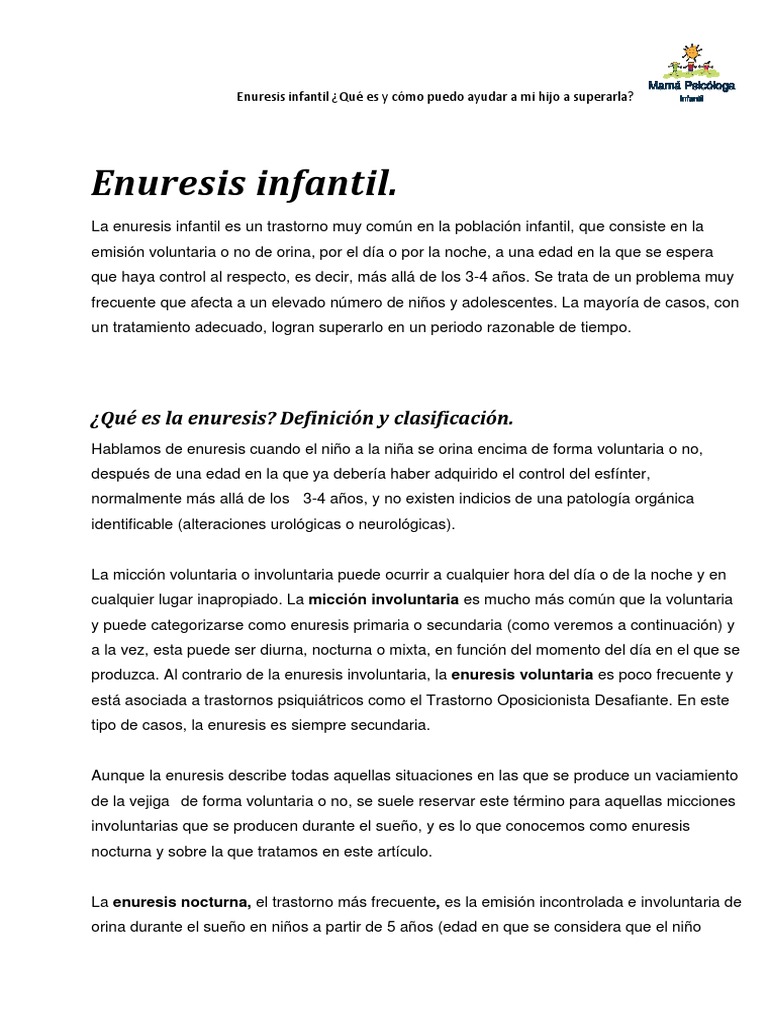 ALARMAS ENURESIS Información de Venta PDF, PDF, Orina nocturna al dormir