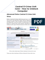 Police Central E-Crime Unit Virus (PCeU) – How to Unblock Computer