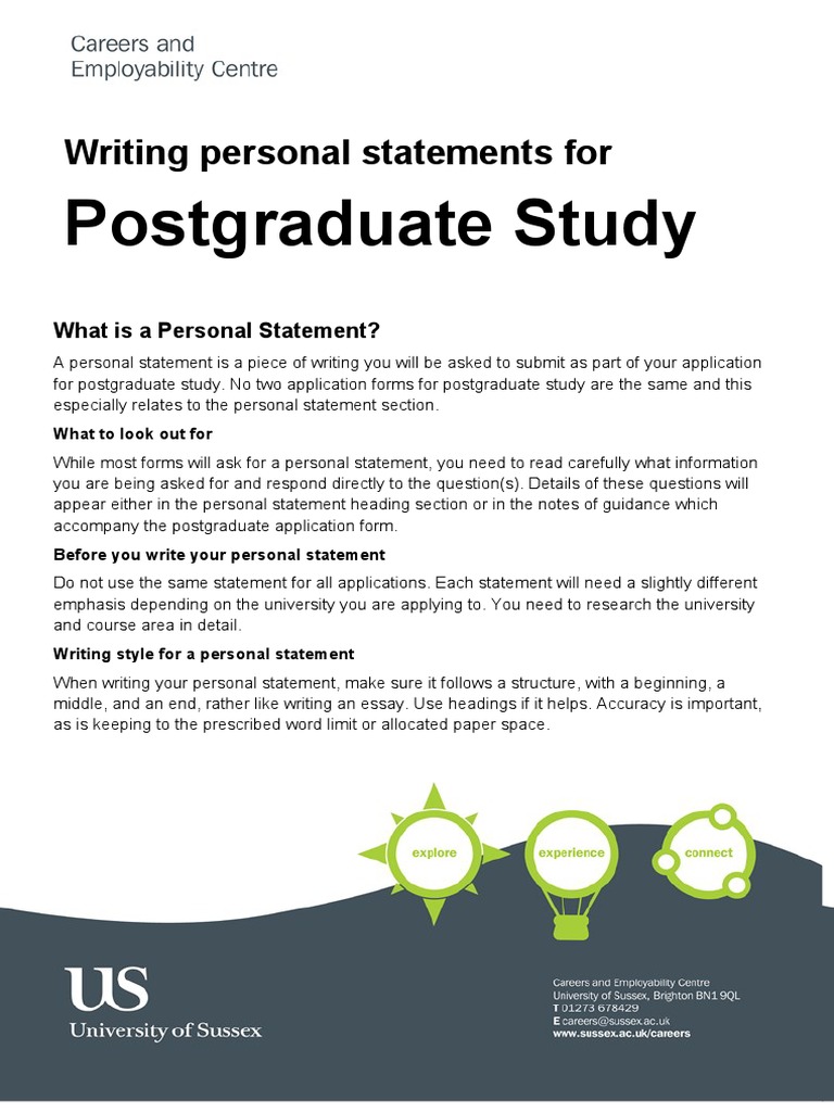 how to write a personal statement for postgraduate study