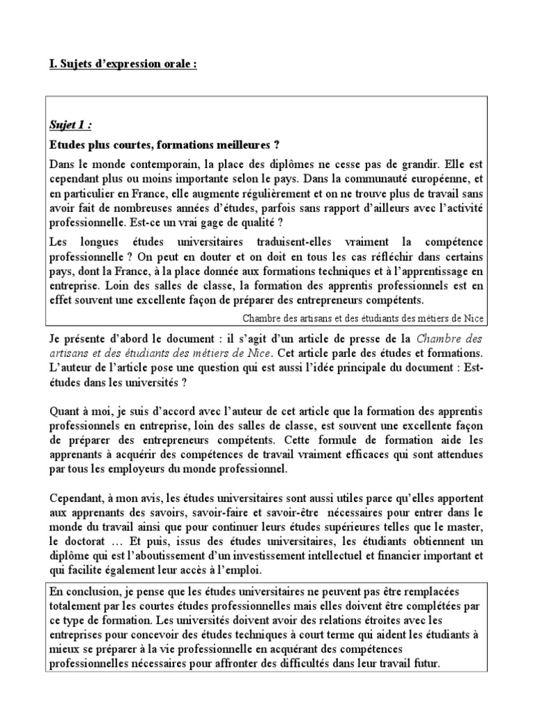 Delf b1 Sujets Po  PDF  Université  France