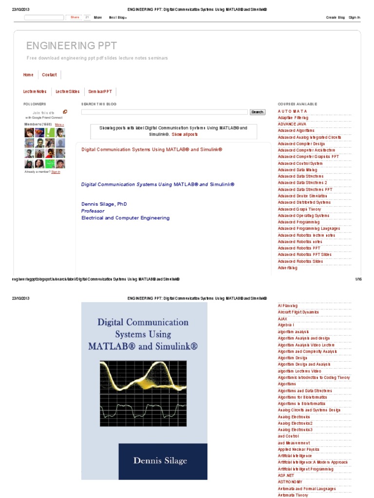 ENGINEERING PPT - Digital Communication Systems Using MATLAB® and ...