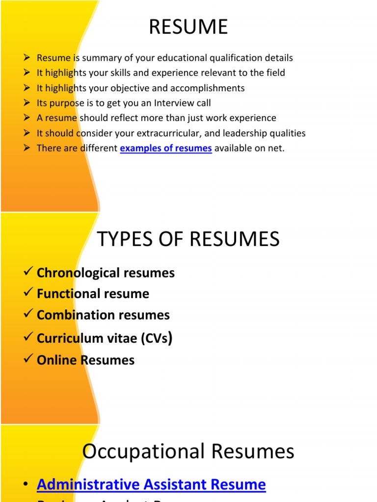 resume writing ppt download