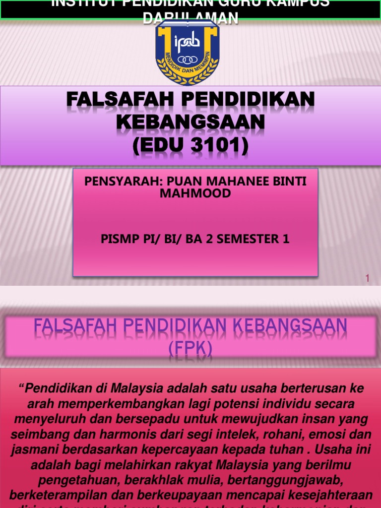 Falsafah Pendidikan Kebangsaan