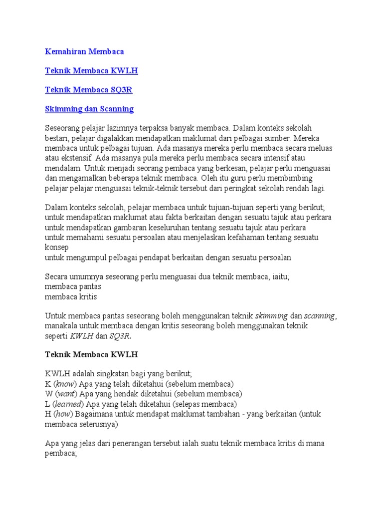 Kemahiran Membaca Teknik
