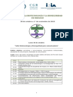 Programa Semana Biotecnología y Bioseguridad en Montevideo