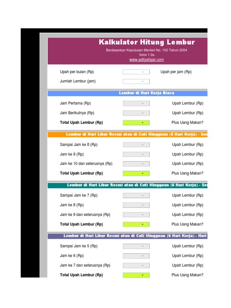 Kalkulator Hitung Lembur